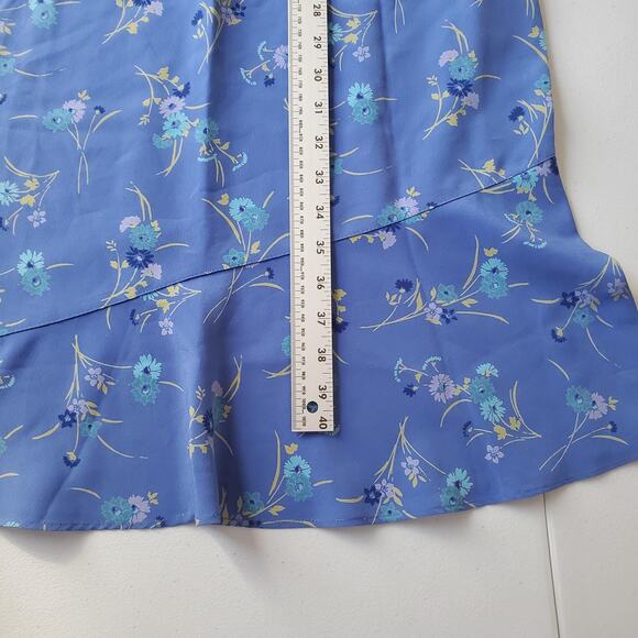 Y2K Express Dress Women 10 Blue Floral Slip Sweetheart Neck Strappy Fairy Grunge - Picture 4 of 10